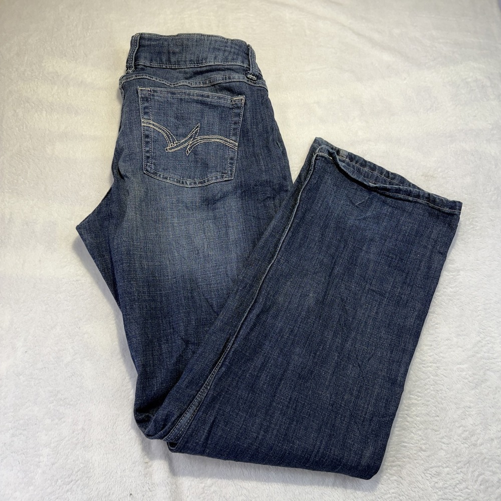 Wrangler Women's Boot Cut Jeans Dark Wash Stretch Denim Size 15x34